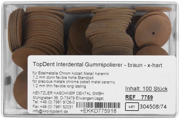 TD Interdental Gummipolierer x-hart braun 26x1,2mm Pa 100